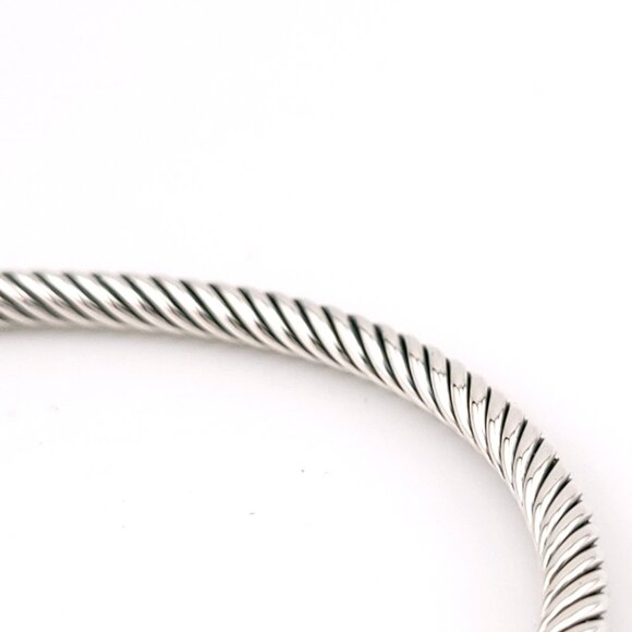 David Yurman Classis Cable 3mm Sterling Silver 18k Gold Heart Station Bracelet - Picture 7 of 10